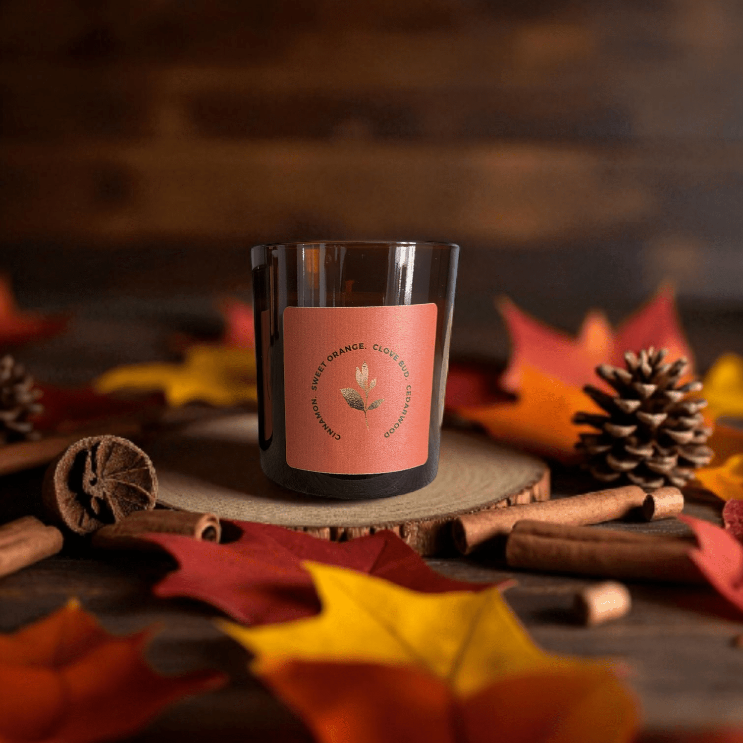 The Ethical Leaf Experience the soothing ambience of our Essential Oil infused Air Candle. Naturally Scented with Lavender, Cedarwood, Ylang Ylang and Bergamot. Create the prefect setting for entertaining your guests this summer. Premium Aromatherapy Autumn Spice Scented Candle - Autumn in a candle.