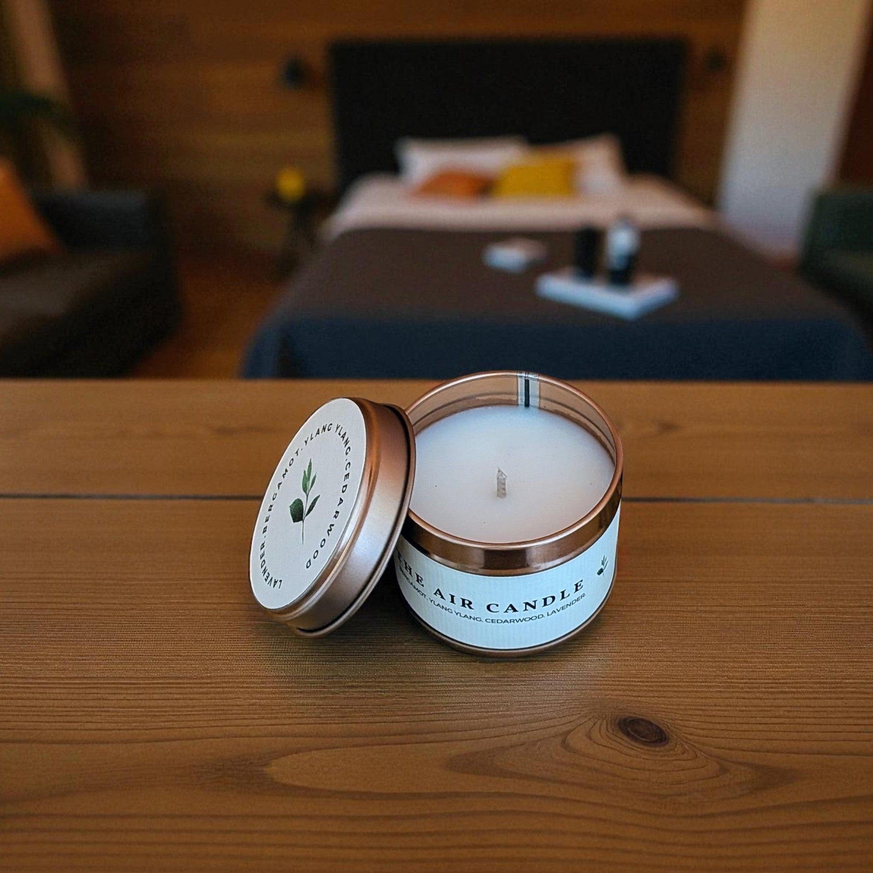 The Ethical Leaf Experience the soothing ambience of our Essential Oil infused Air Candle. Naturally Scented with Lavender, Cedarwood, Ylang Ylang and Bergamot. Create the prefect setting for entertaining your guests this summer. Compact Comfort Air